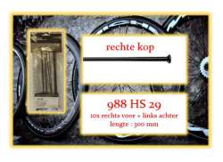 Miche 辐条 套装 Rf/Lr 为. 988HS 29" 直 - 黑色 (10)