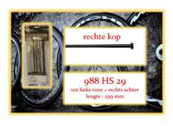 Miche Spoke Set Lf/RR For. 988HS 29\" Straight - Black (10)