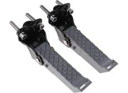 Mirage Footrests With Rubber Straps - Black (2)
