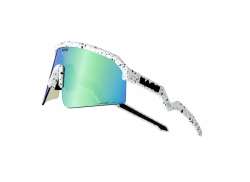 Naos Ziris Regular Radsportbrille Blau Grün - Weiß Limefetti
