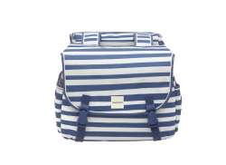 New Looxs Joli Dobbel Sykkelveske 34L - Blue Stripe