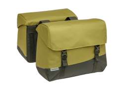 New Looxs Oslo Joli Double Pannier 37L - Olive Green/Yellow