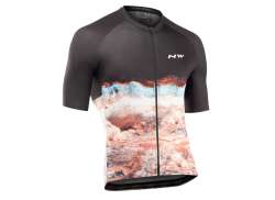 Northwave Earth Cycling Jersey Ss Men Zwart/Siena Oranje