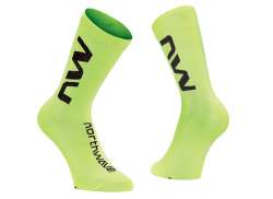 Northwave Extreme Air Mid Chaussettes Jaune Fluo/Noir - M 40-43