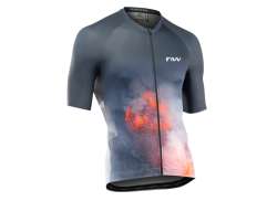 Northwave Fire Cykeltröjor Korthylsa Män Grå/Röd - 3XL