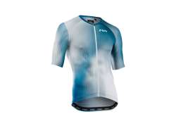 Northwave Lamă Tricou Cu M&acirc;necă Lungă Pentru Ciclism Ss Bărbați Alb/Albastru White/Blue