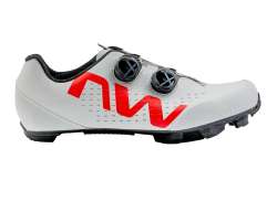 Northwave Rebel 3 Cycling Shoes Light Gray/Red Fluor. - 36