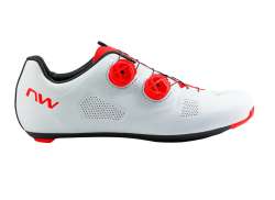 Northwave Revolution Cal&ccedil;ado De Ciclismo Branco/Vermelho Fluo Wit/Rood Fluo