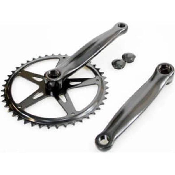 Pédalier Vélo 42 Dents, Longueur 170 Mm - Pour Fixie, VTT, Vélo électrique - Alliage Aluminium Noir