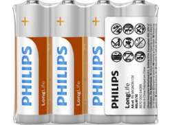 Philips Longlife AA R6 Baterias - Caixa 12 x 4