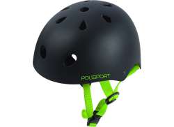 Polisport 그라피티 사이클링 헬멧 매트 블랙/그린 - 53-55cm