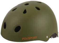 Polisport Tag サイクリング ヘルメット マット グリーン/オレンジ - 53-55cm