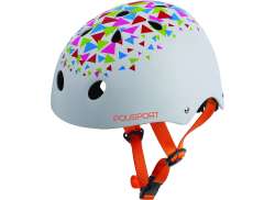 Polisport Traingles サイクリング ヘルメット マット ホワイト/オレンジ - 53-55cm