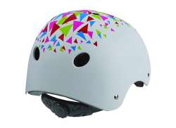 Polisport Traingles サイクリング ヘルメット マット ホワイト/オレンジ - 53-55cm