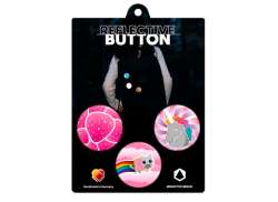 Reflective Berlin Reflectie Button - Candy Roze