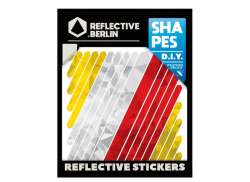 Reflective Berlin Reflectie Sticker Shapes - Geel/Rood