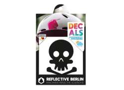 Reflective Berlin Reflectie Sticker Skull - Zwart