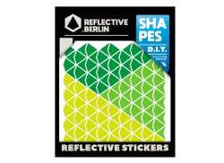 Reflective Berlin Reflekterende Klistremerke Shapes - Gul/Gr&oslash;nn