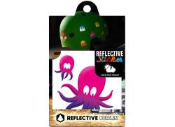 Reflective Berlin Sticker Octopus - Pink/Purple