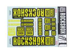 Rockshox Conjunto De Autocolantes Para. Ø35mm Dual Coroa - Amarelo