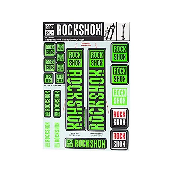 Rockshox Etiket Sæt For. Ø35mm Forgaffel - Grøn