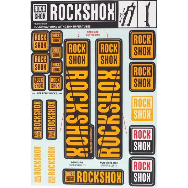Rockshox Etiket Sæt For. Ø35mm Forgaffel - Orange