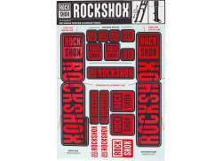 Rockshox Set D´Autocollants Pour. Ø35mm Dual Té De Fourche - Rouge