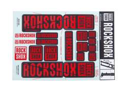 Rockshox 스티커 세트 For. Ø35mm Dual 크라운 - 레드