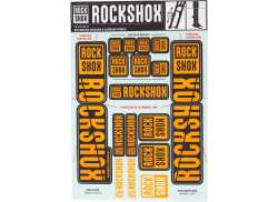 RockShox Sticker Set For. Ø35mm Dual Crown - Orange