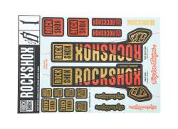 Rockshox Stickerset Troy Lee Design Ø35mm - Goud/Oranje