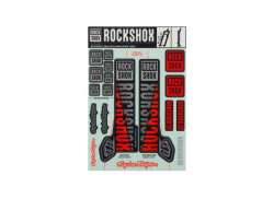 Rockshox Stickerset Troy Lee Design Ø35mm - Zilver/Oranje