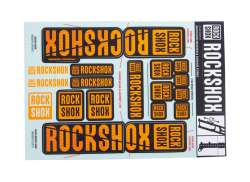 Rockshox ステッカー セット 用. Ø35mm Dual クラウン - オレンジ