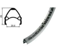 Rodi Cerchio Airline 1 20 x 1.75 36 Foro AL-6063 Argento