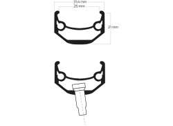 Ryde Andra 40 Llanta 26" 36 Orificio 14 Orificio Aluminio - Negro