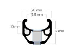Ryde Chrina Jantă 28" 36 Gaură 14 Gaură Aluminiu - Negru