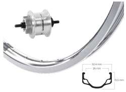 Ryde HL32 Rueda Delantera 28&#039;  26-635 Dinamo De Buje 36 Orificio - Plata
