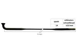 Sapim CX-Ray Spoke 14 232mm Flat + Nipple - Black (20)