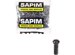 Sapim 스포크 니플 Polyax 14mm 브래스 - 블랙 (1)