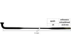 Sapim Tasainen Pinna 14 CX-Ray + Nippa 292mm - Musta (20)