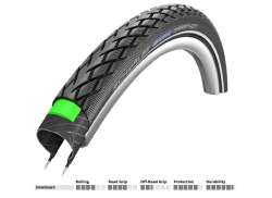 Schwalbe Cykeldæk 28 x 1 1/4 Marathon G Beskytter Refl. Sort