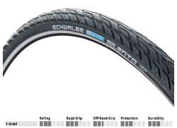 Schwalbe Dæk 28x15/8x13/8 Silento Refl. Sort