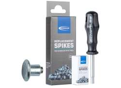 Schwalbe Dekk Spikes + N&oslash;kkel - S&oslash;lv (50)