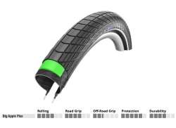 Schwalbe 타이어 Big 애플 18 x 2.00 Reflex - 블랙
