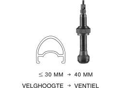 Schwalbe Valvă SV 40mm Pentru. Fără Țeavă Anvelope - Negru (2)