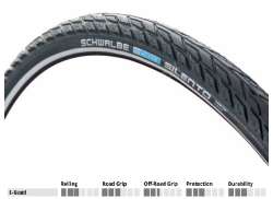 Schwalbe 自行车轮胎 26x1.75 Silento 反光. 黑色