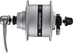 Shimano 3D37 Dinamo De Buje 32 Orificio Disco CL - Plata
