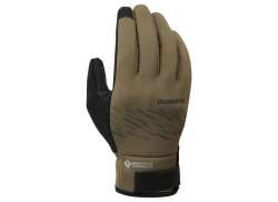 Shimano 防风夹克 Insulated 自行车 手套 棕色 Brown