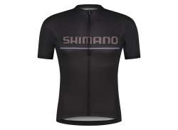 Shimano Logo Cyklistick&yacute; Dres Kr&aacute;tk&yacute; Ruk&aacute;v Black