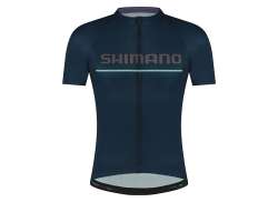 Shimano Logo Tricou Cu M&acirc;necă Lungă Pentru Ciclism Scurt Manșon Bleumarin - L