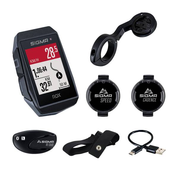 Sigma Rox 11.1 Evo GPS Navigație Ciclism HR/Cadence - Negru